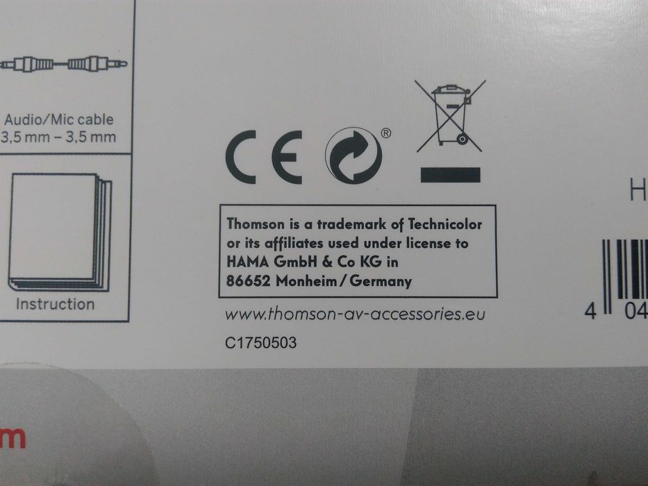 Casti Sigilate, Noi, THOMSON On-Ear cu Fir, microfon, noise cancelling