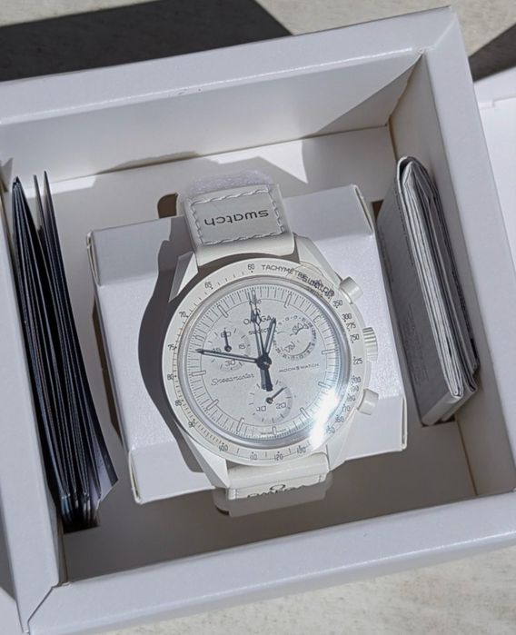 Ceas Omega Moonswatch Mission to The Moonphase Full Moon White