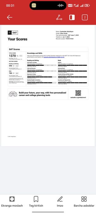 Matematika va SAT Math bo'yicha repetitor |Offline
