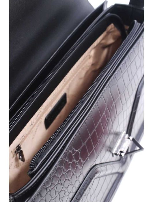 Чанта  "croco"ефект черна