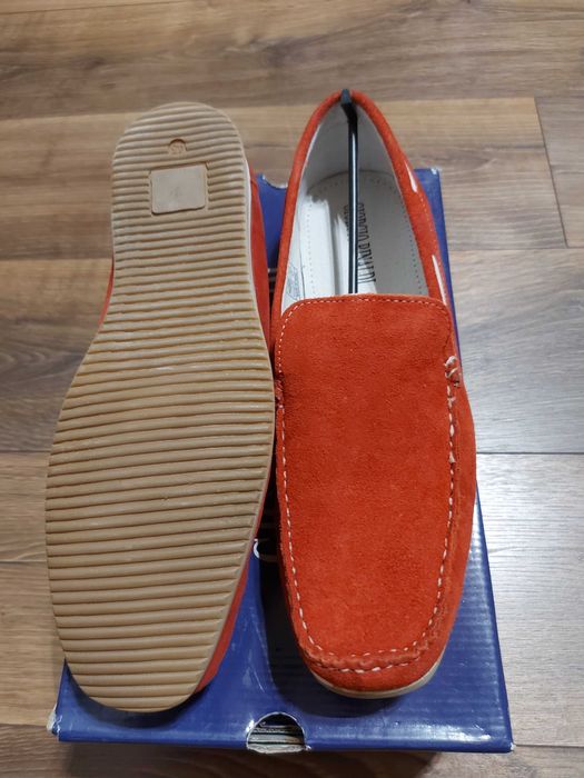 Pantofi barbati noi piele naturala intoarsa nr.43 rosii