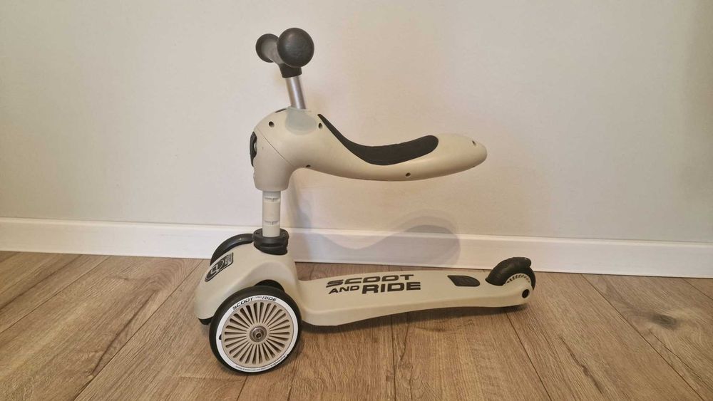 Scoot & Ride Highwaykick – trotinetă 2 în 1 cu șezut, Bej
