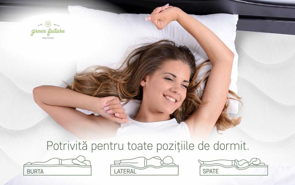 Saltea burete 200x90x12 cm, Husa cu Fermoar, reversibila, NOUA,349 Lei