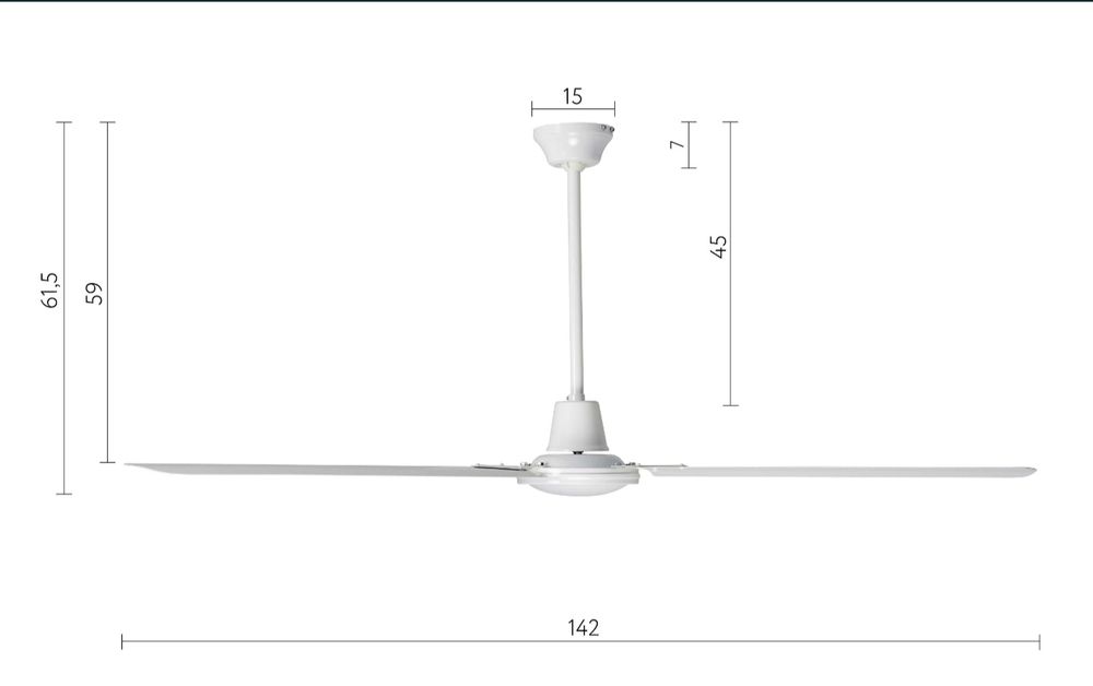 Вентилятор потолочный металлический