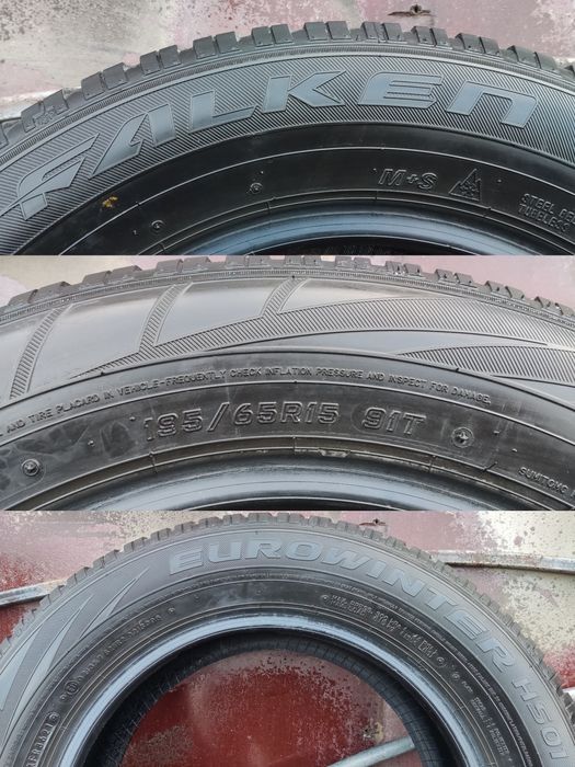 4бр. зимни гуми 195/65/15 Falken Euro winter 
dot21
7+mm
Много добро с
