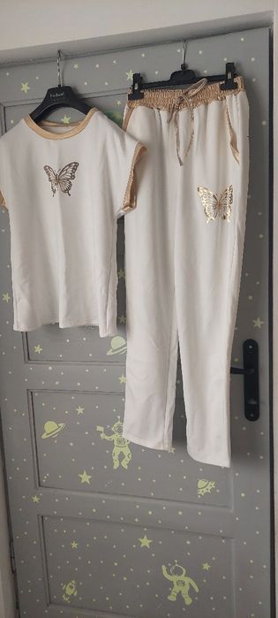 Нов бял дамски комплект, размер М