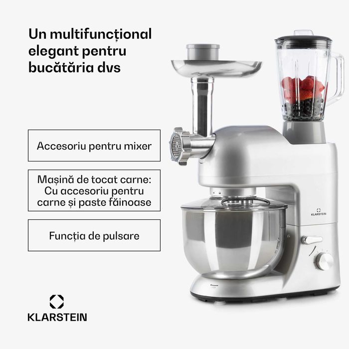 Robot de Bucătărie cu Mașină de Tocat Carne Klarstein