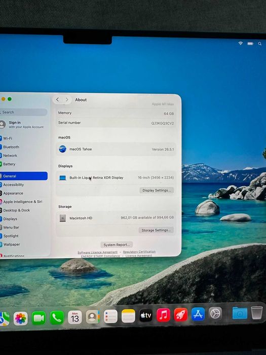 MacBook Pro 16" 2021 M1 Max 64 GB RAM, 1Tb SSD