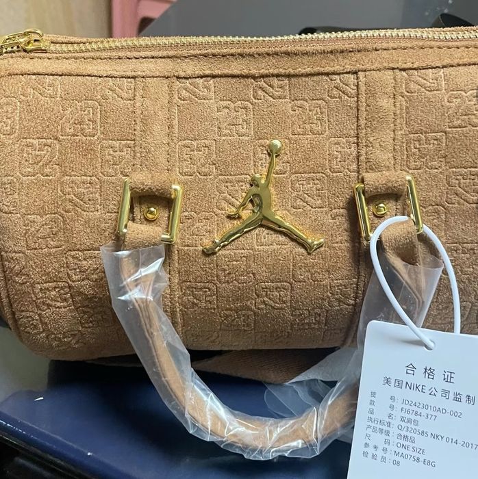 Сумка Air Jordan Suede Monogram Mini Duffle (3L) - Cognac