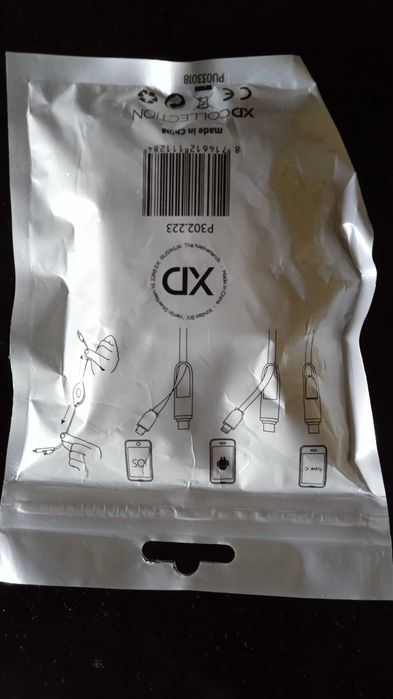 USB cabele adapter 3-in 1 USB A, USB Type C, Lightning.