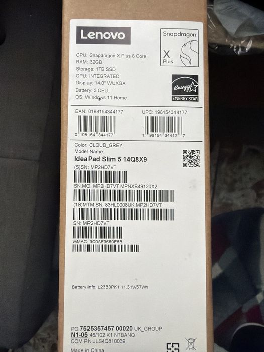 Lenovo IdeaPad Slim 5 14Q8X9 – NOU SIGILAT | 32GB RAM | SSD 1TB | Copilot+ PC