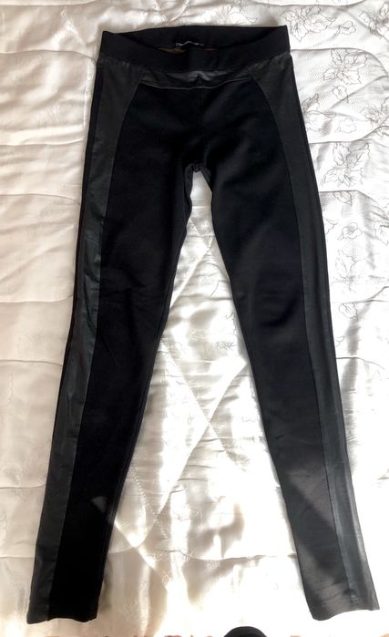 Черен клин с кожени кантове