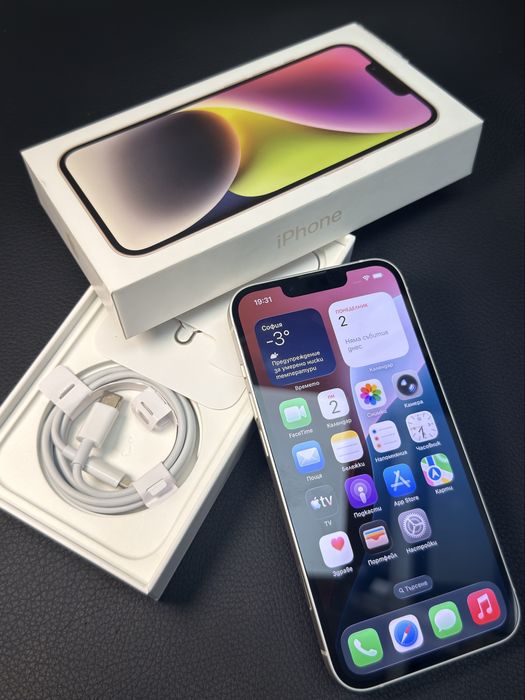 Apple iphone 14 НОВ  WHITE A2882 перфектен Епъл айфон MPUR3RX