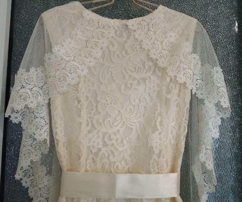 Свадебное платье в европейском стиле ("рыбка"), цвет айвори, размер S