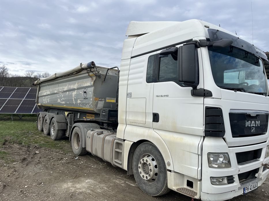 Ansamblu basculabil Man TGX  si semiremorca WIELTON
