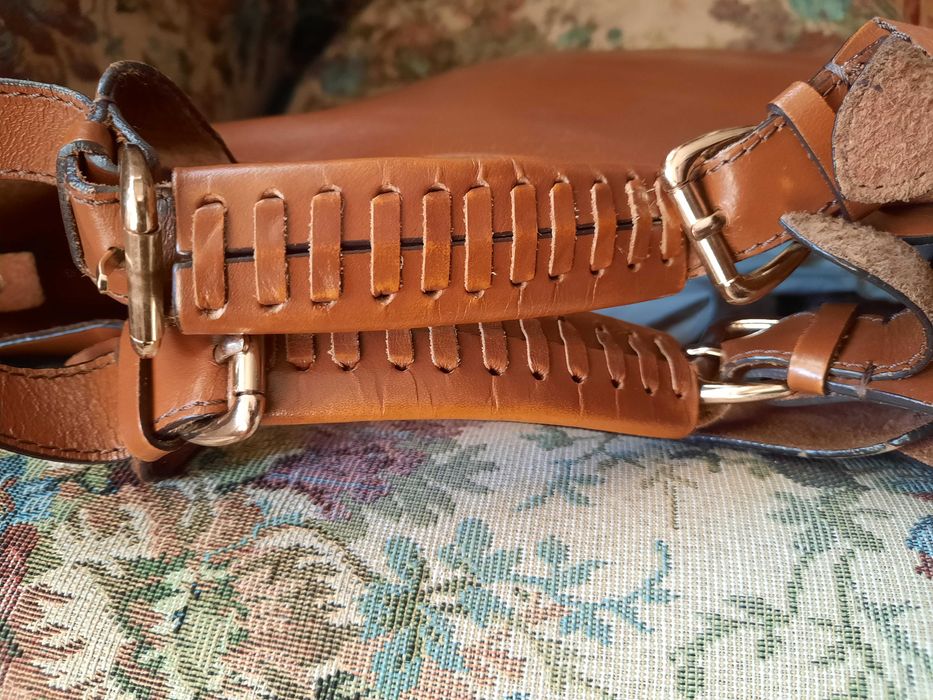 Чанта ZARA от естествена кожа