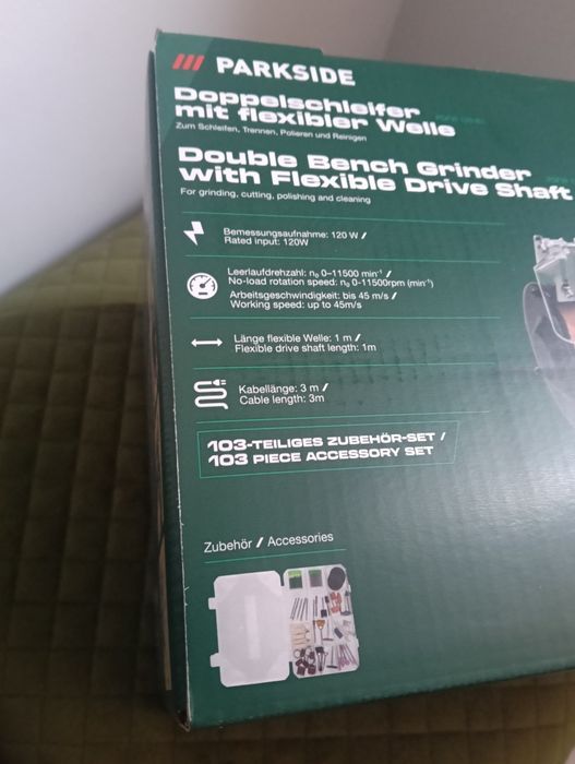 Polizor dublu cu arbore flexibil parkside