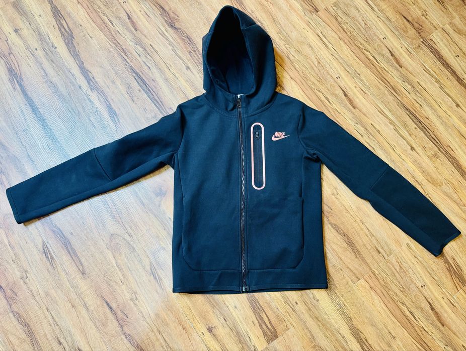Детско горнище суитшърт  NIKE NSW TCH FLC BRUSHED FZ BLACK