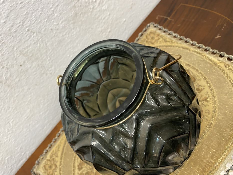 Италианска ваза от разтопено цветно стъкло