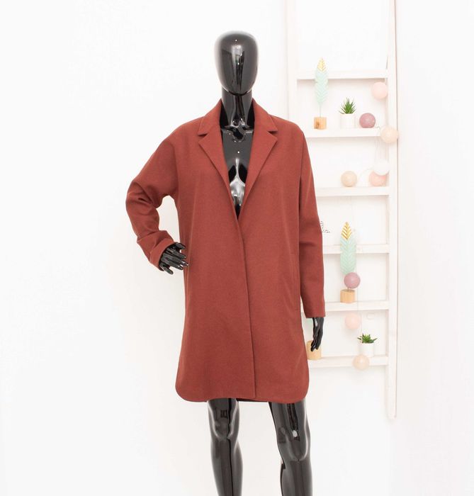 Allsaints дамско преходно палто 80% вълна ръждиво кафяво S