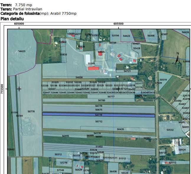 Teren 7750 mp Dorohoi - Dealu Mare partial intravilan