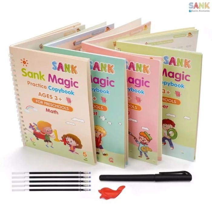 Sank Magic Copybook - Set 4 Carti+ 1 X Stilou+ 5 X Rezerve+ 1 x Suport