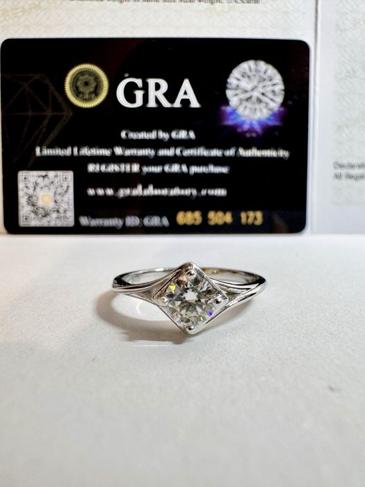 Сребърен пръстен с мойсанит (Диамант) 0.5 карата