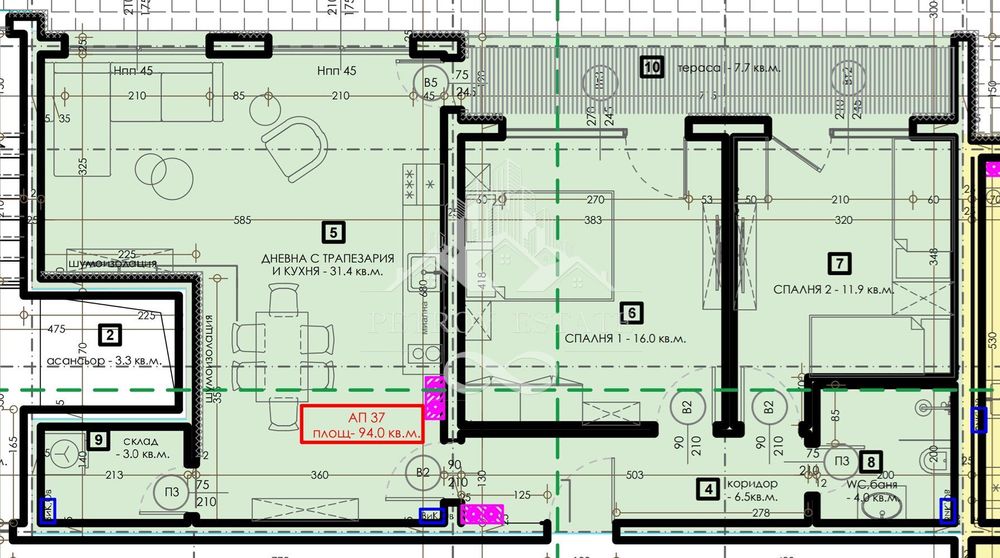 3-стаен в Пазарджик, област-гр.Велинград площ 110 цена 121000