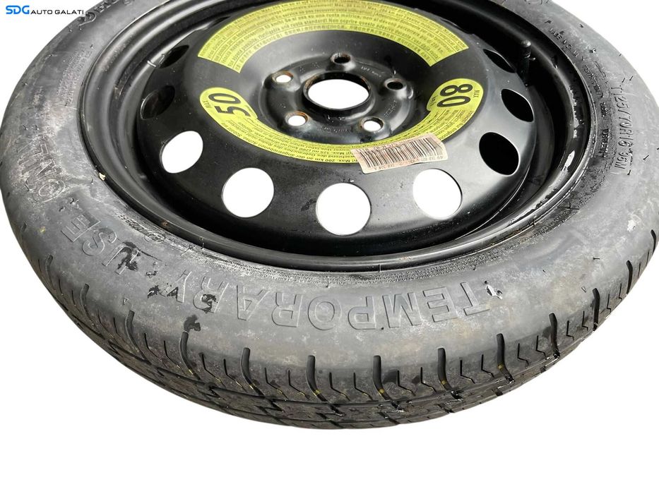 Janta Roata Rezerva Slim 5x112 T125 70 R16 16 3,5Jx16 H2 ET25,5 Volkswagen Golf PLUS 2004 - 2013 Cod 1K0601027S 1K0601027AL [B4223]