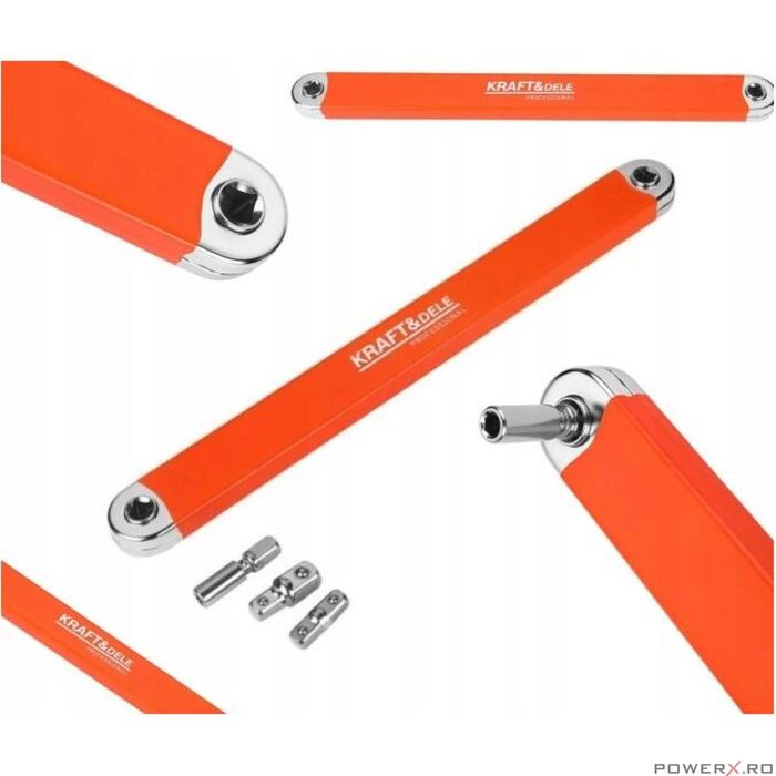 Extensie cheie cu clichet, 39cm, 70Nm, adaptoare 1/4, 3/8, 1/2, Kraft