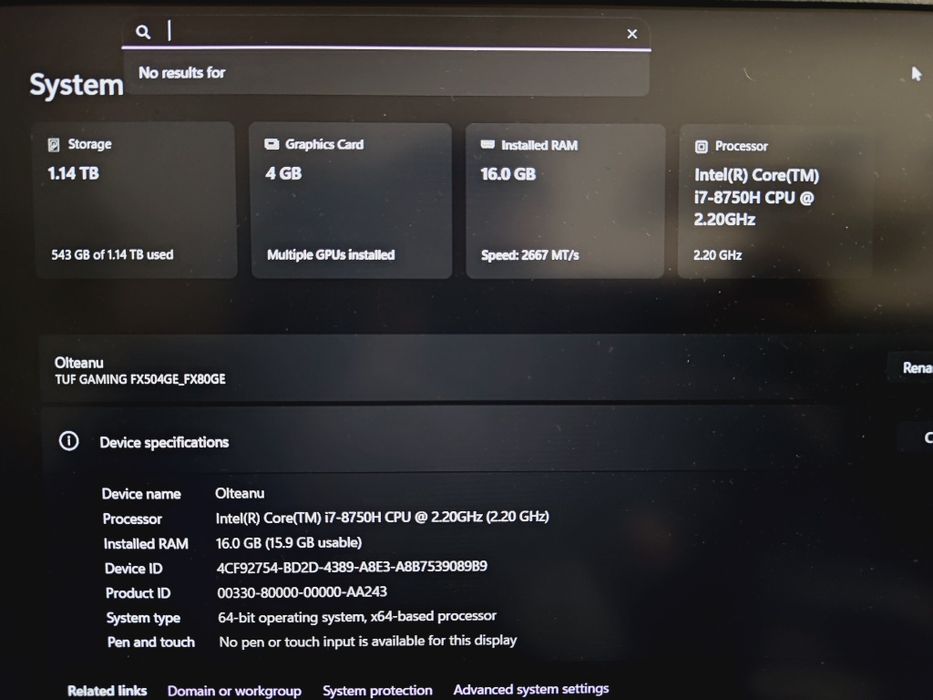 Laptop Asus TUF Gaming