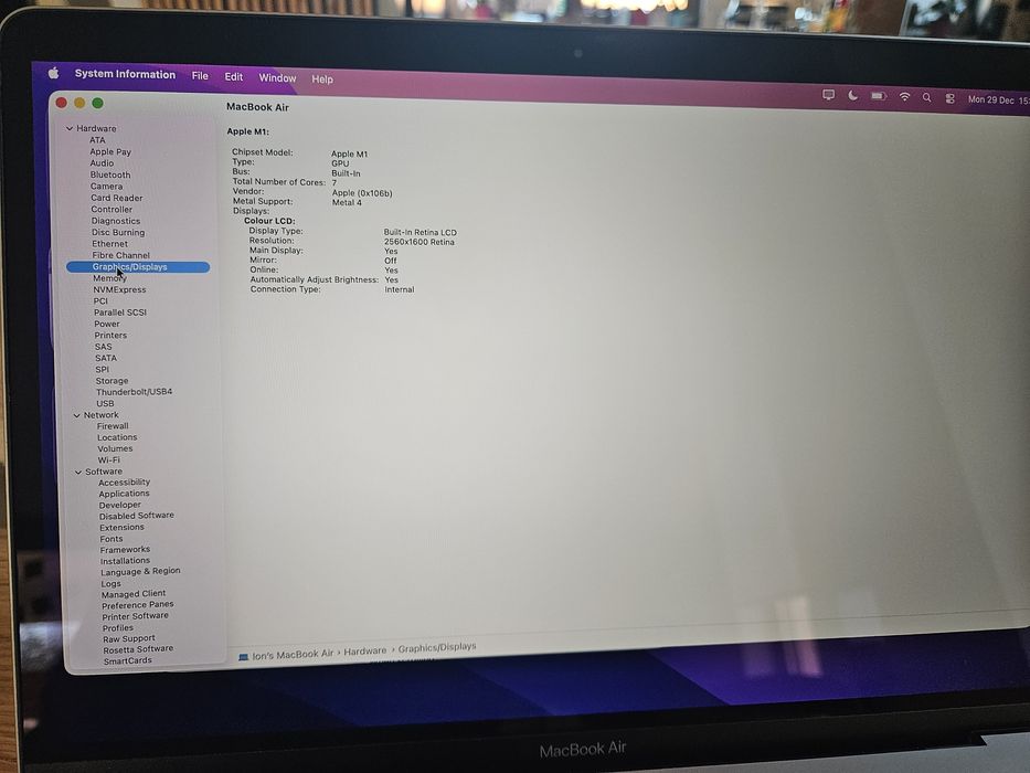 Macbook Air M1 16GB RAM 512G B SSD