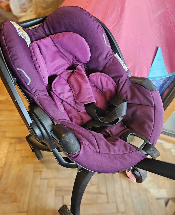 Детска количка Stokke XPLORY Koral 0-6м и кош 6м+ с допълнителни сетове и Столче за кола