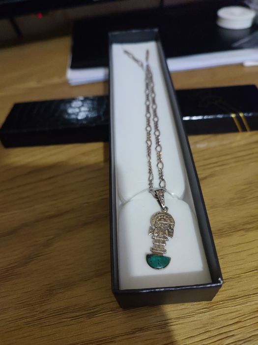 Pandantiv vintage Quetzalcoatl – argint 925 & email cloisonné, Mexic