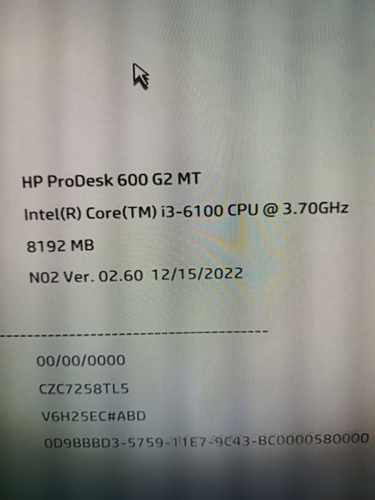 HP ProDesk 600 G2 MT – i3-6100/ 8GB DDR4 / 256 SSD / Windows 11