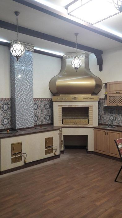 Строительство летней кухни,очаг