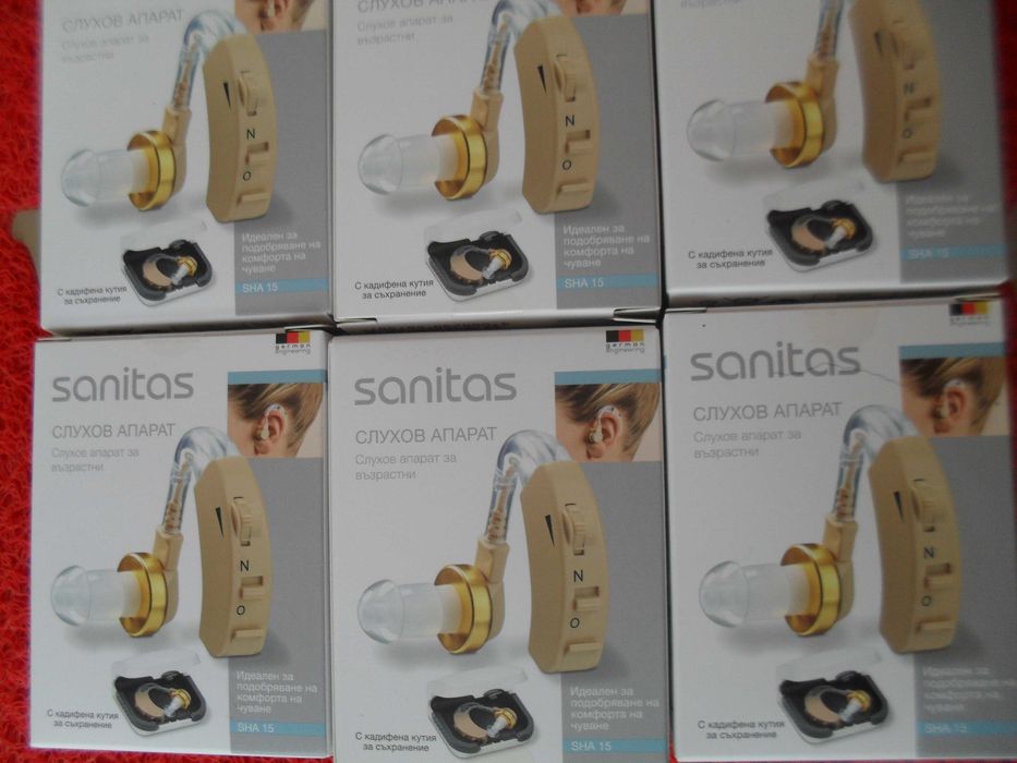 Слухов апарат немски SANITAS SHA-15 регулирне на звука+ 3 размера тапи