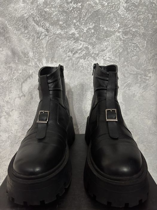 Кожаные ботинки на платформе