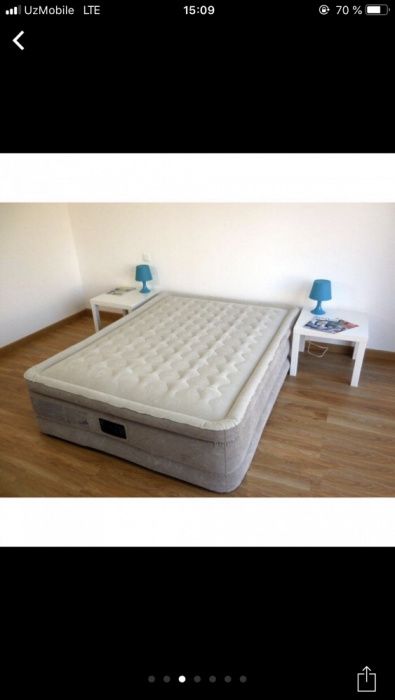 Кроват надувная двуспальная со встроенным насосом 220B 152x203x46 cm