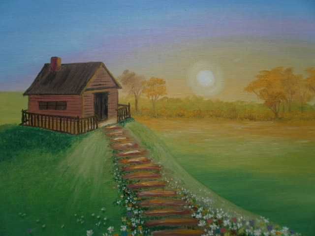 Горски пейзаж и хижа