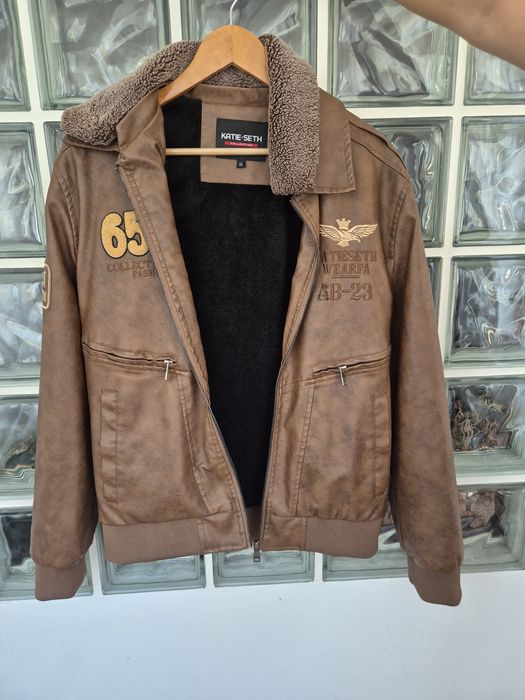 Geaca de piele stil aviator