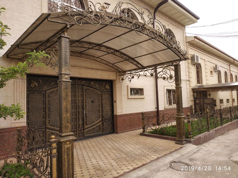 Навес, Дарвоза,Решётка, Перила — Премиум ковка ишлари Кафолат