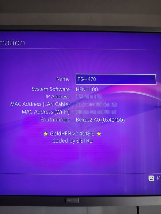 PS4 Pro modat goldhen