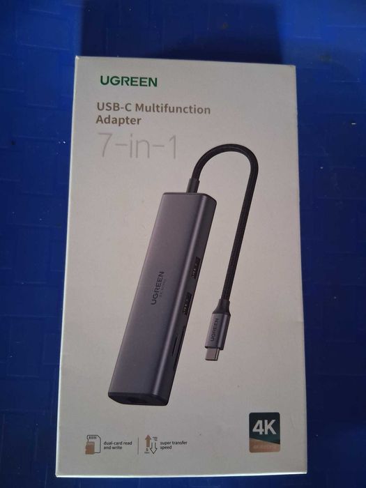 Adaptor / Hub USB-C UGREEN 7 în 1 4K 60Hz - Nou / Sigilat
