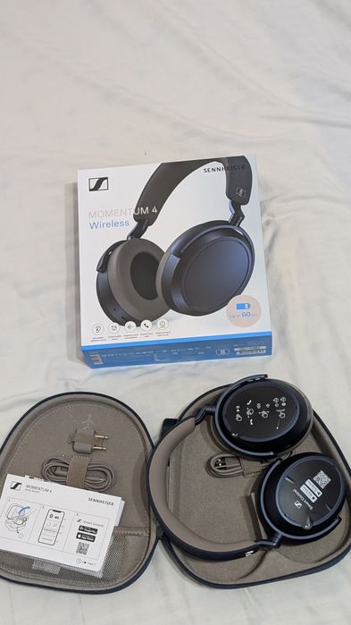 (NOI, neutilizate) Casti SENNHEISER Momentum 4 Wireless, Bluetooth, Over-Ear, Microfon, Noise Cancelling, Denim