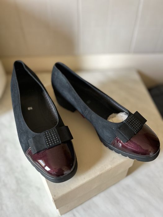 Туфли нубук, лаковая кожа, Hogl