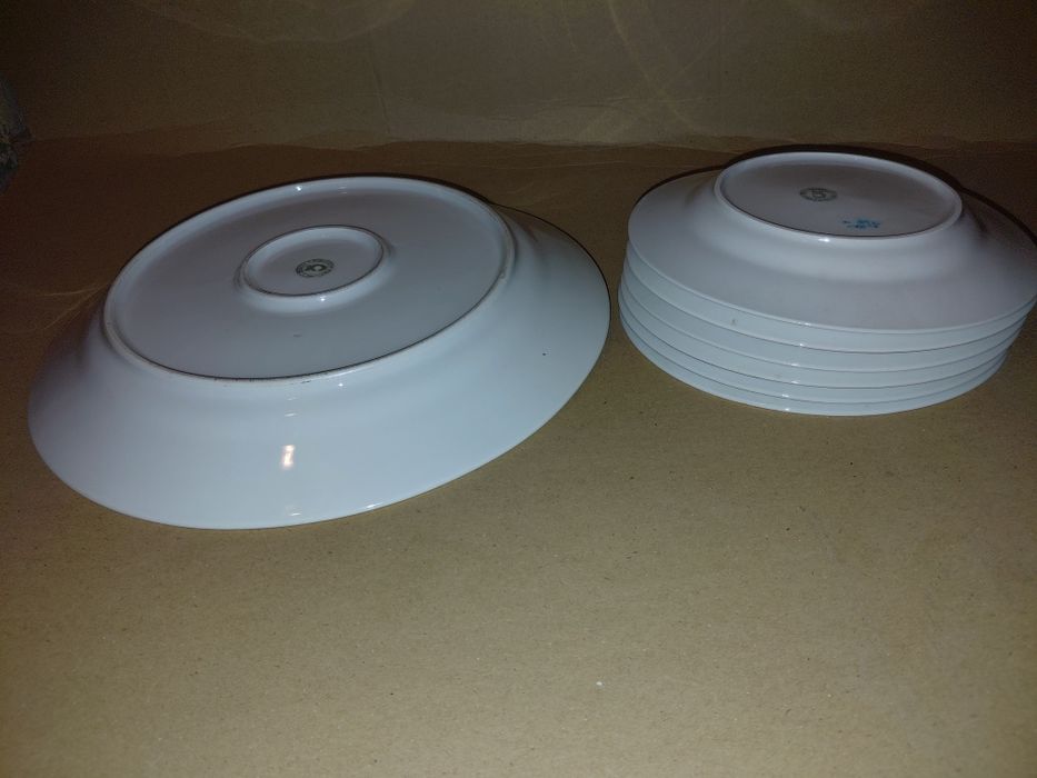 Перфектен винтидж сервиз за торта. Стар български порцелан