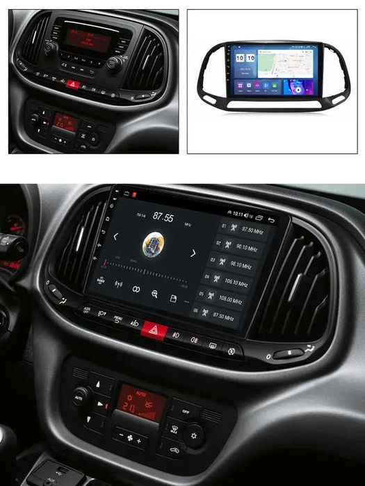 Navigatie Android 14 Fiat Doblo 2015 1/8 Gb Waze CarPlay + CAMERA