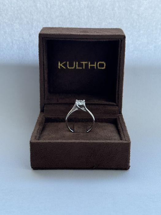Inel de logodna aur alb 18k cu diamant 0.21CT, M51, KULTHO