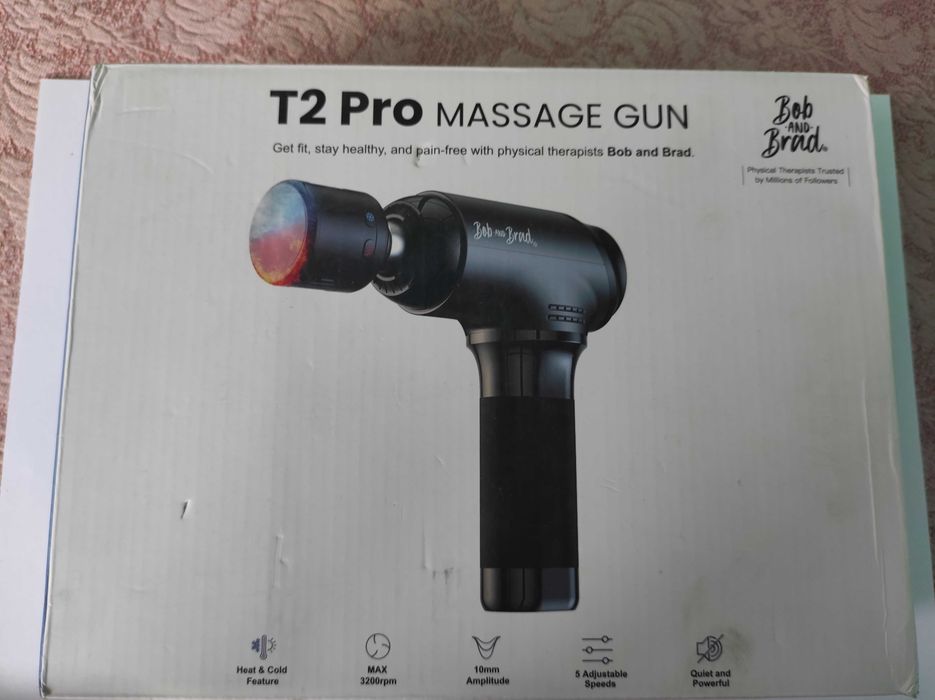 Pistol Masaj Profesional Bob and Brad T2 Pro - NOU - Funcție Căldură / Frig